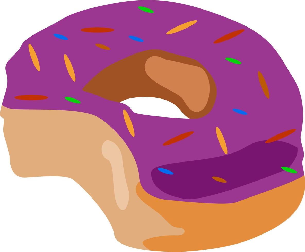 roze donut, illustratie, vector Aan wit achtergrond.