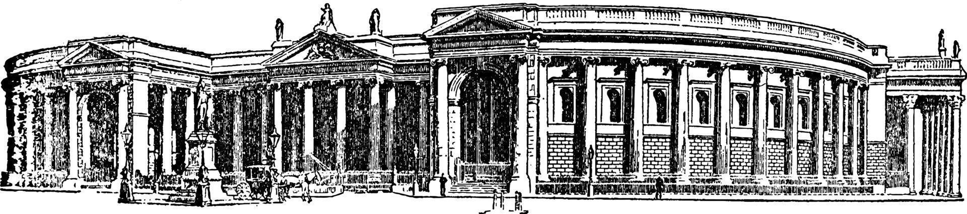 Dublin bank, wijnoogst illustratie. vector