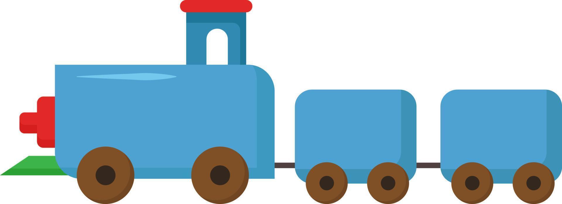 blauw lang trein, illustratie, vector Aan wit achtergrond.