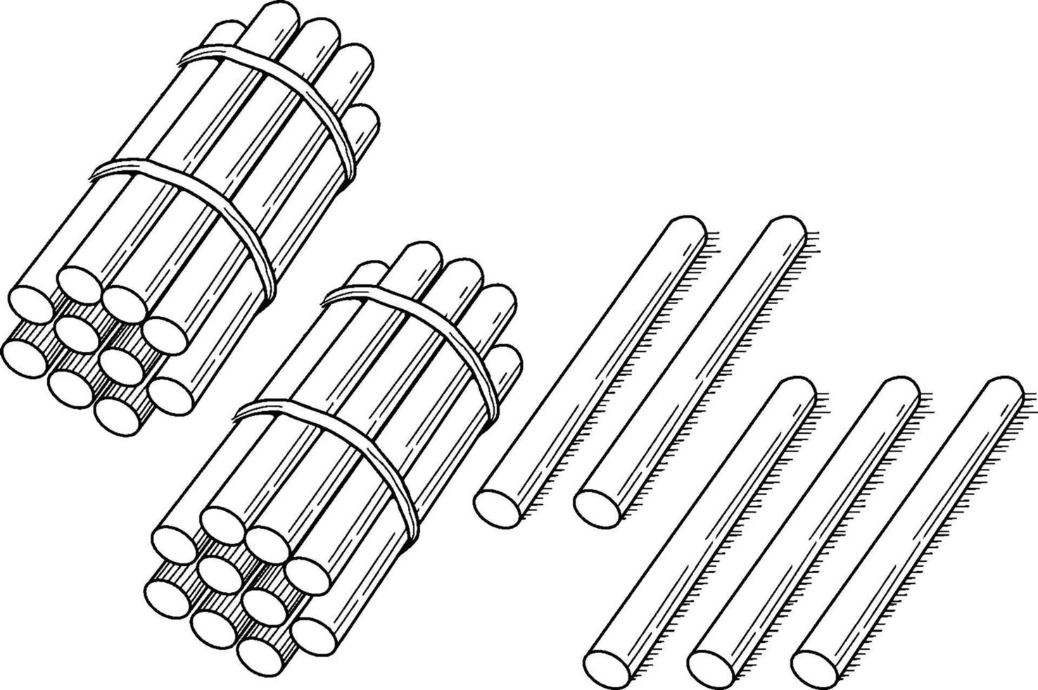 25 stokken, wijnoogst illustratie. vector