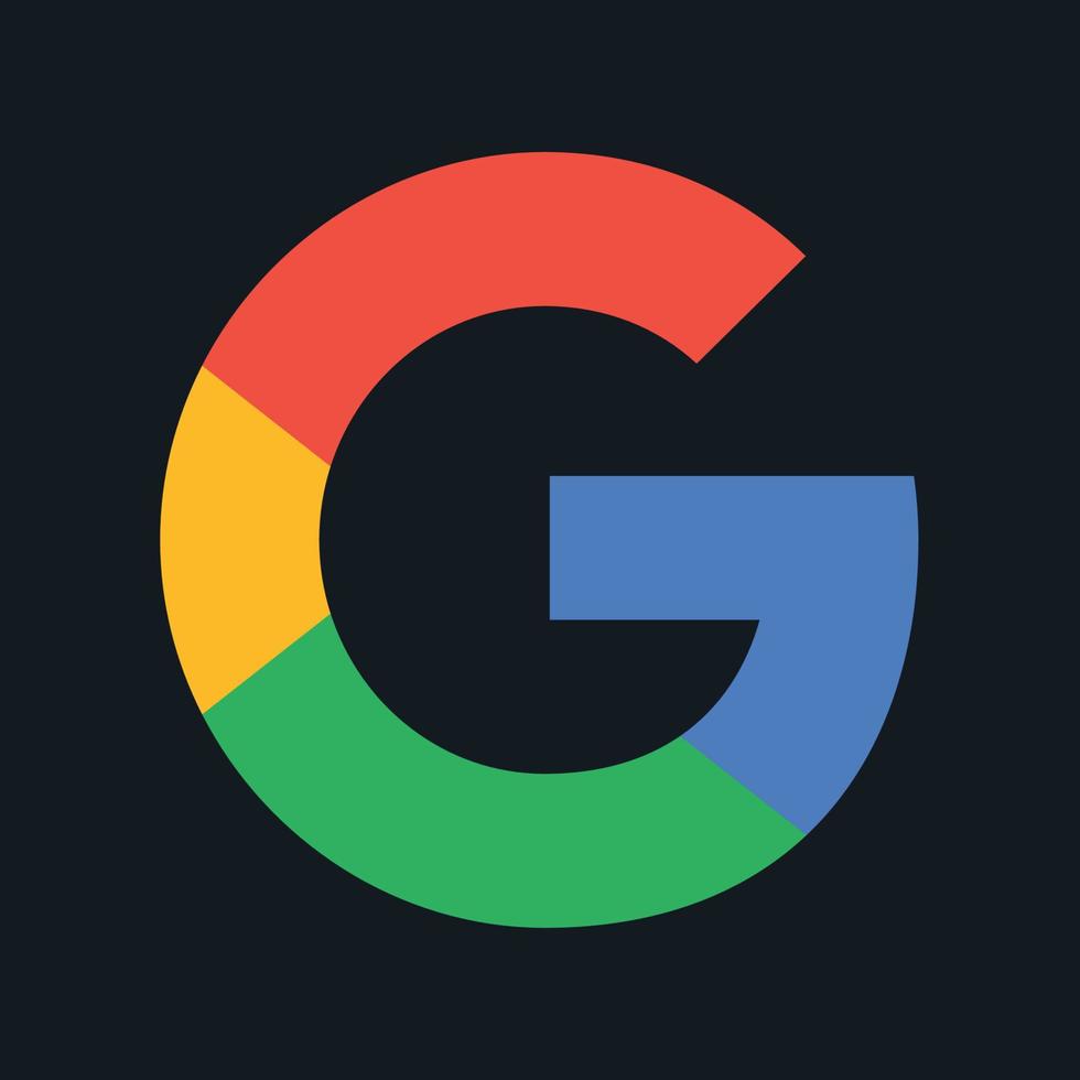 kleurrijk google logo in donker achtergrond vector