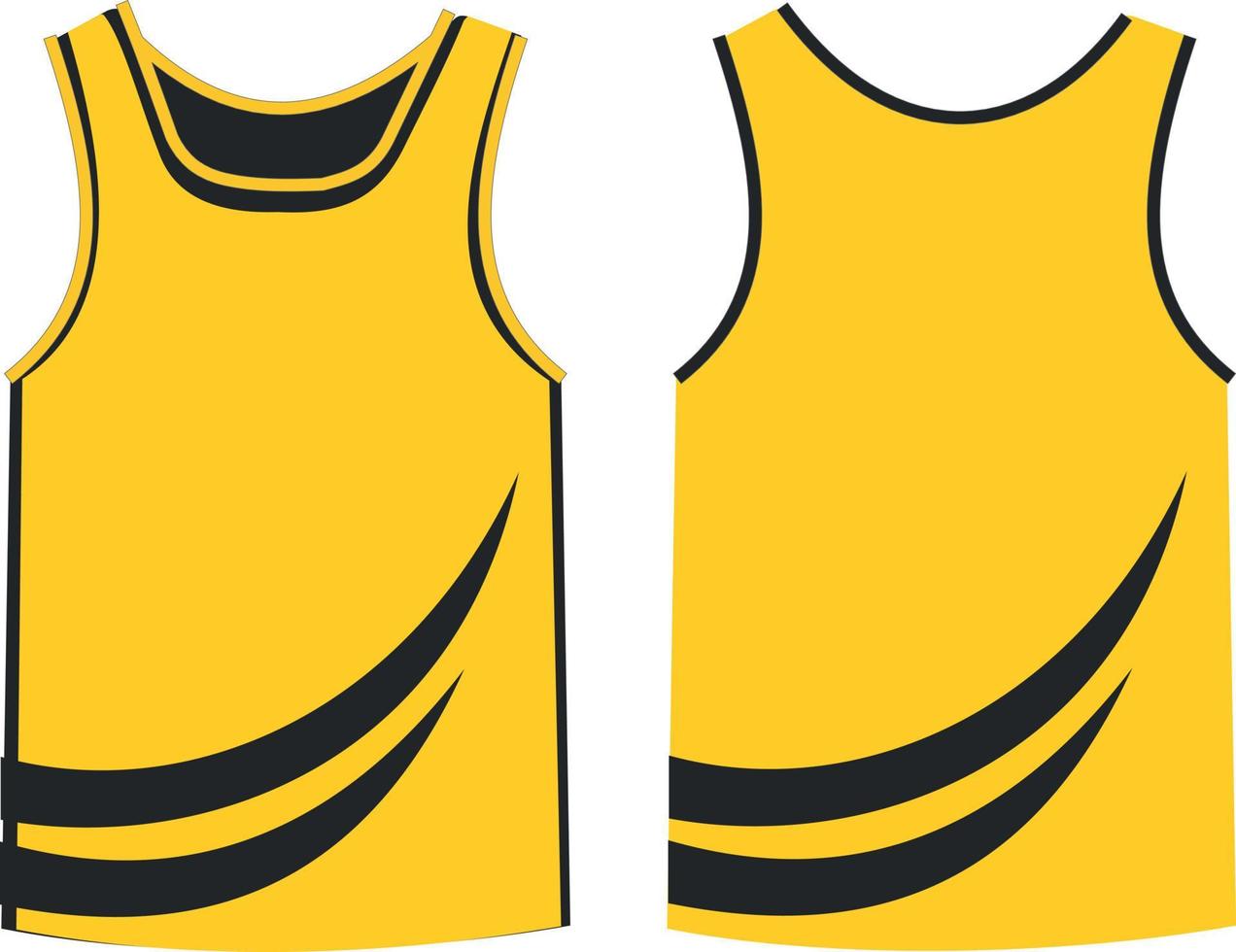 mouwloos tank top basketbal Jersey hesje ontwerp t-shirt sjabloon, sport- Jersey concept met voorkant en terug visie voor mannen en Dames. basketbal,volleybal jersey, tennis, tanktop top en badminton uniform vector