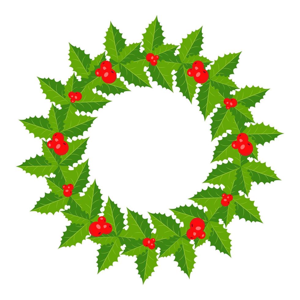 Kerstmis krans met maretak. vector illustratie.