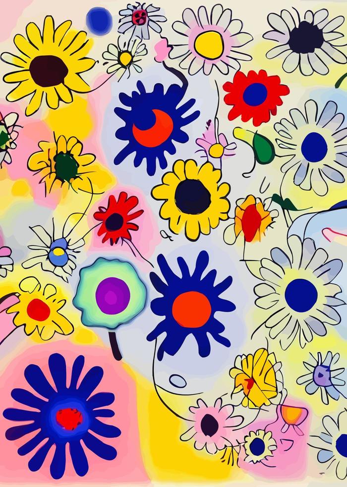 kleurrijk abstract bloemen achtergrond kunst vector