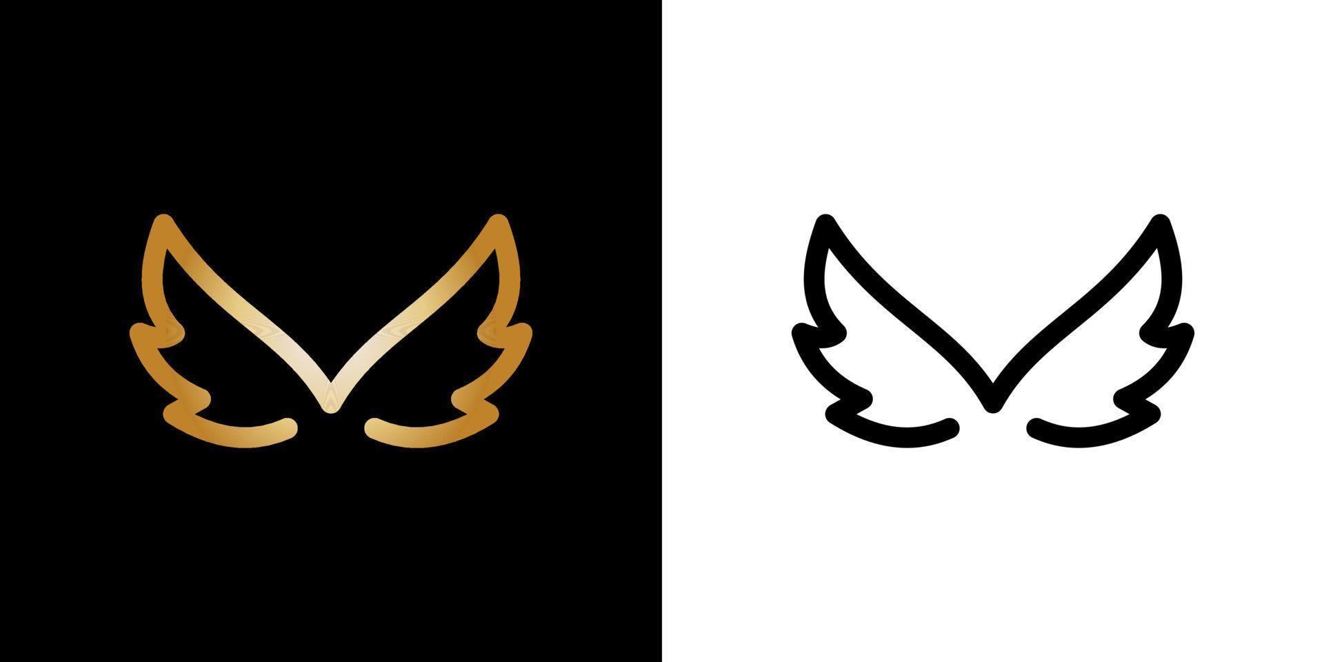 laatste m Vleugels logo ontwerp vector