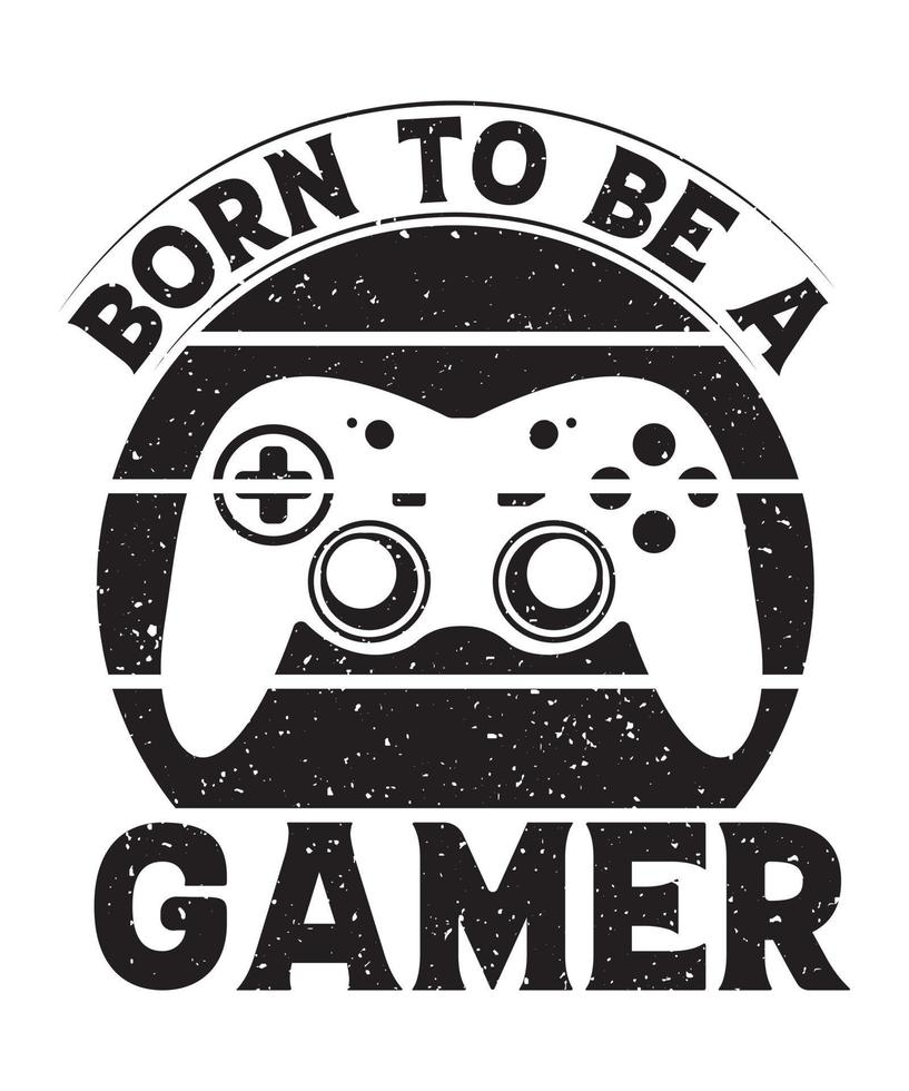 geboren naar worden een gamer t-shirt ontwerp met gamepad wijnoogst illustratie, gaming t-shirt ontwerp vector