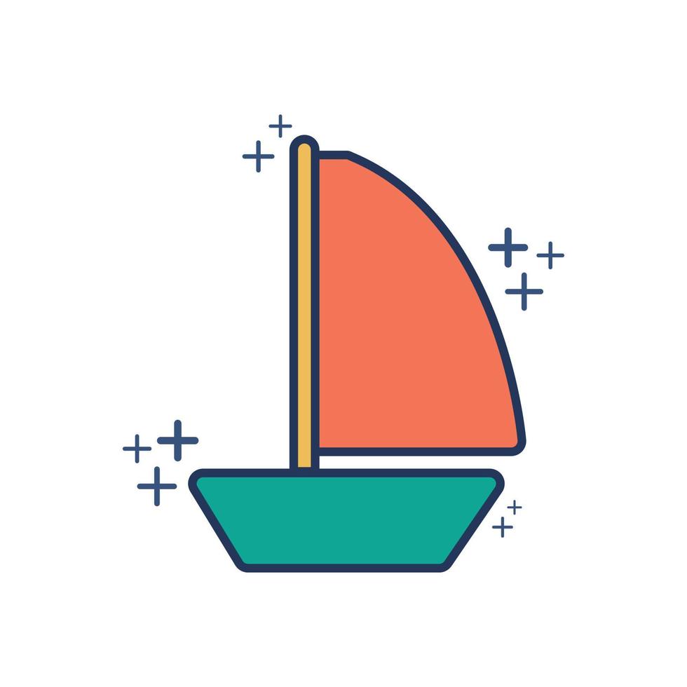 zeilboot icoon vector illustratie glyph stijl ontwerp met kleur en plus teken. geïsoleerd Aan wit achtergrond.