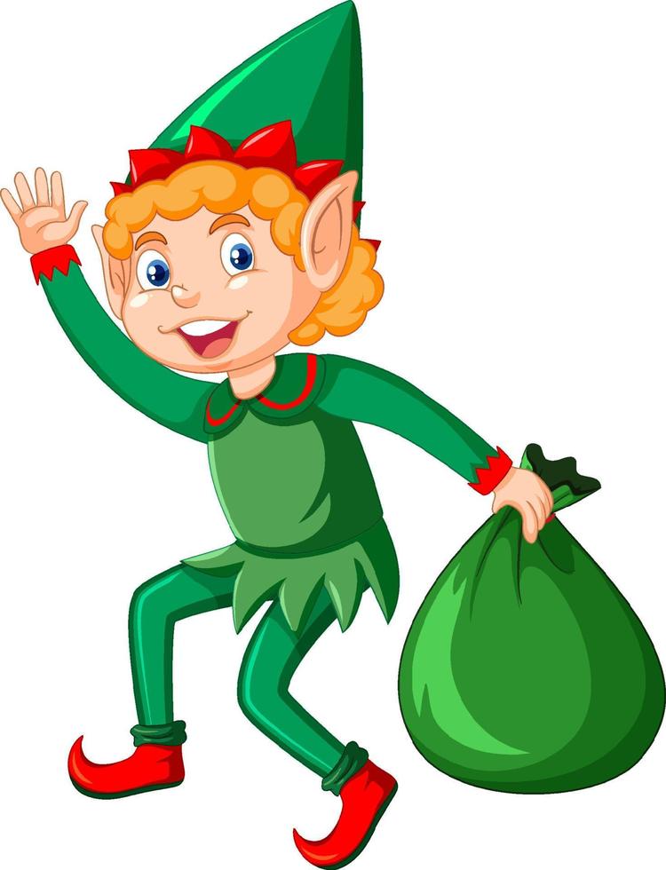 schattig kind vervelend elf kostuum tekenfilm vector