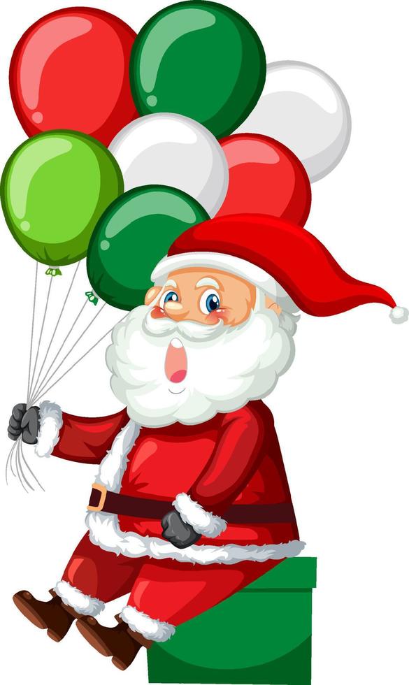 de kerstman claus Holding ballonnen vector