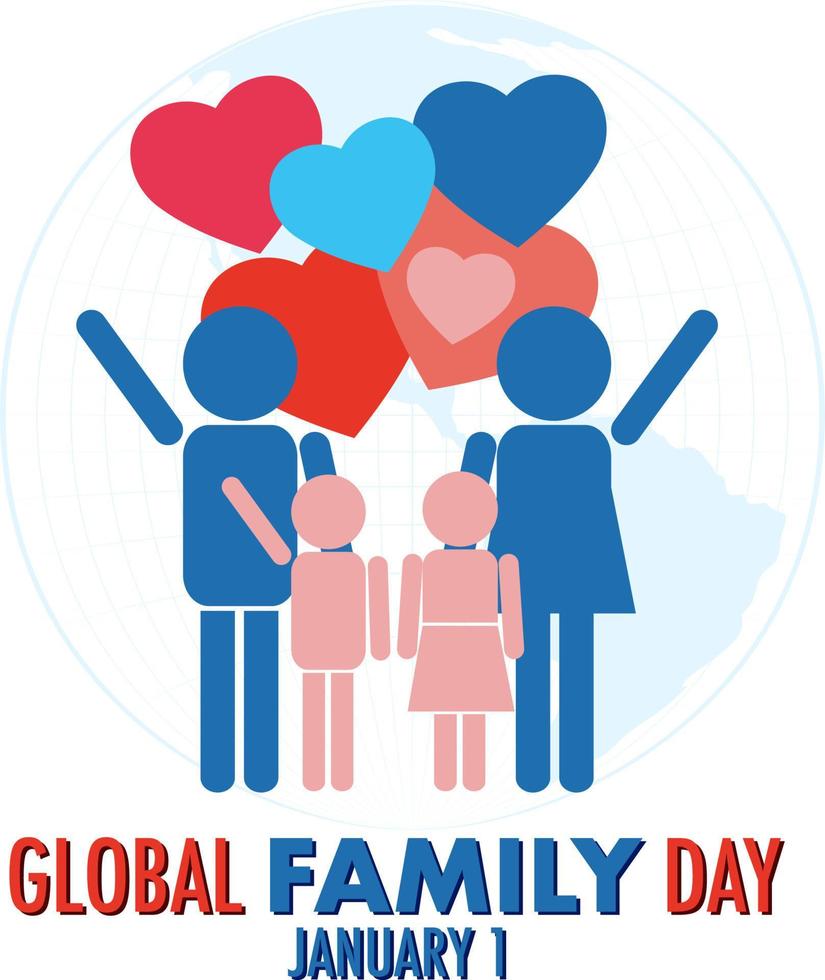 globaal familie dag logo ontwerp vector