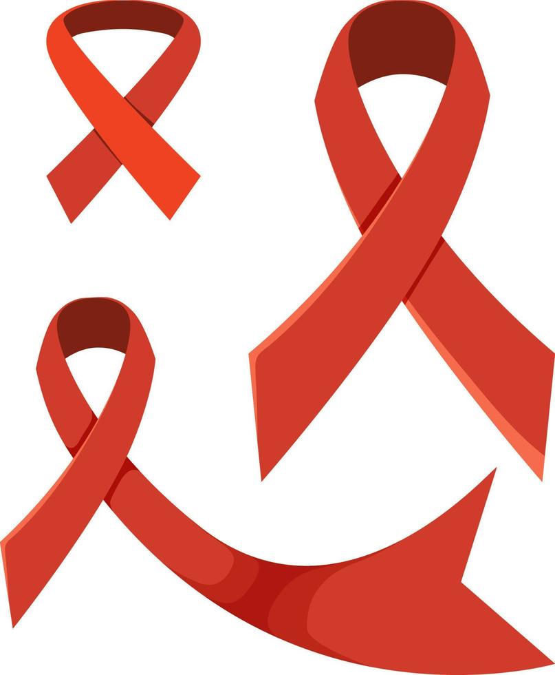 rood lint helpt hiv-symbool vector