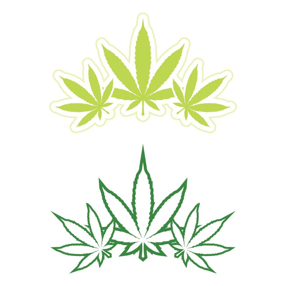 hennep logo en marihuana blad icoon vector