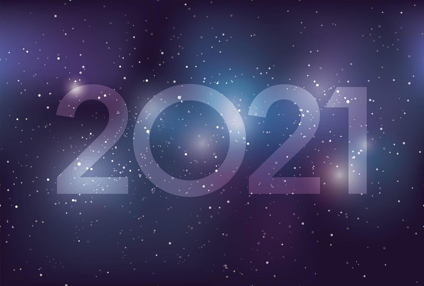 jaar 2021 nieuwe jaar ruimte wenskaartsjabloon vector