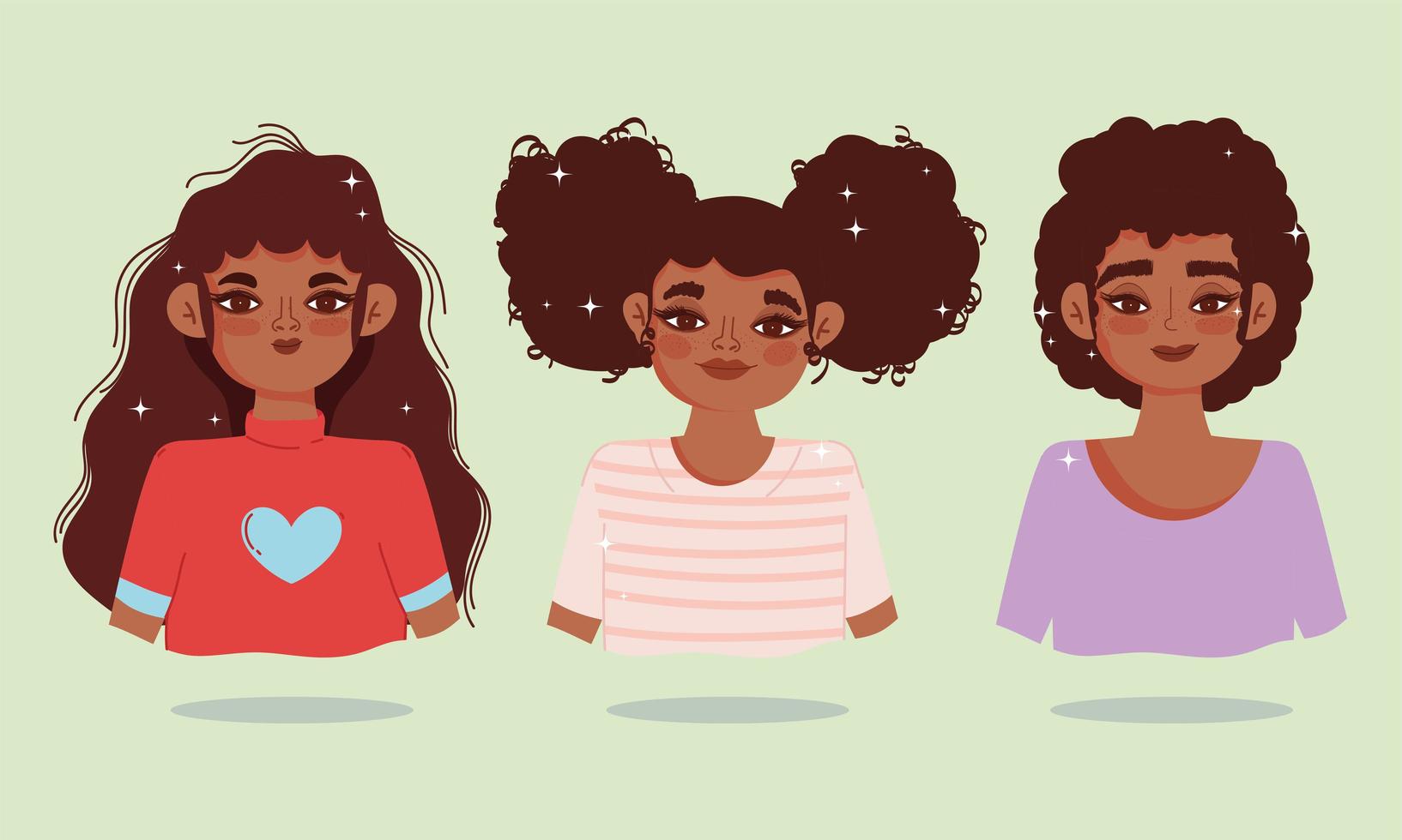 aantal Afro-Amerikaanse jonge vrouwen vector
