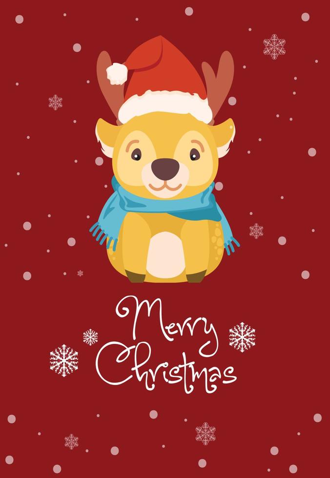vrolijk Kerstmis mooi hoor achtergrond poster vector