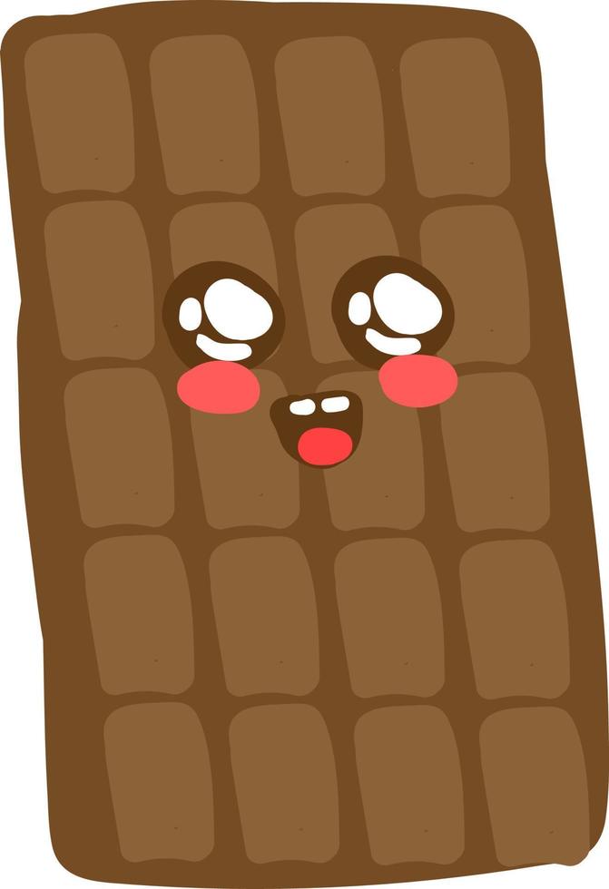 schattig chocola bar, illustratie, vector Aan wit achtergrond.