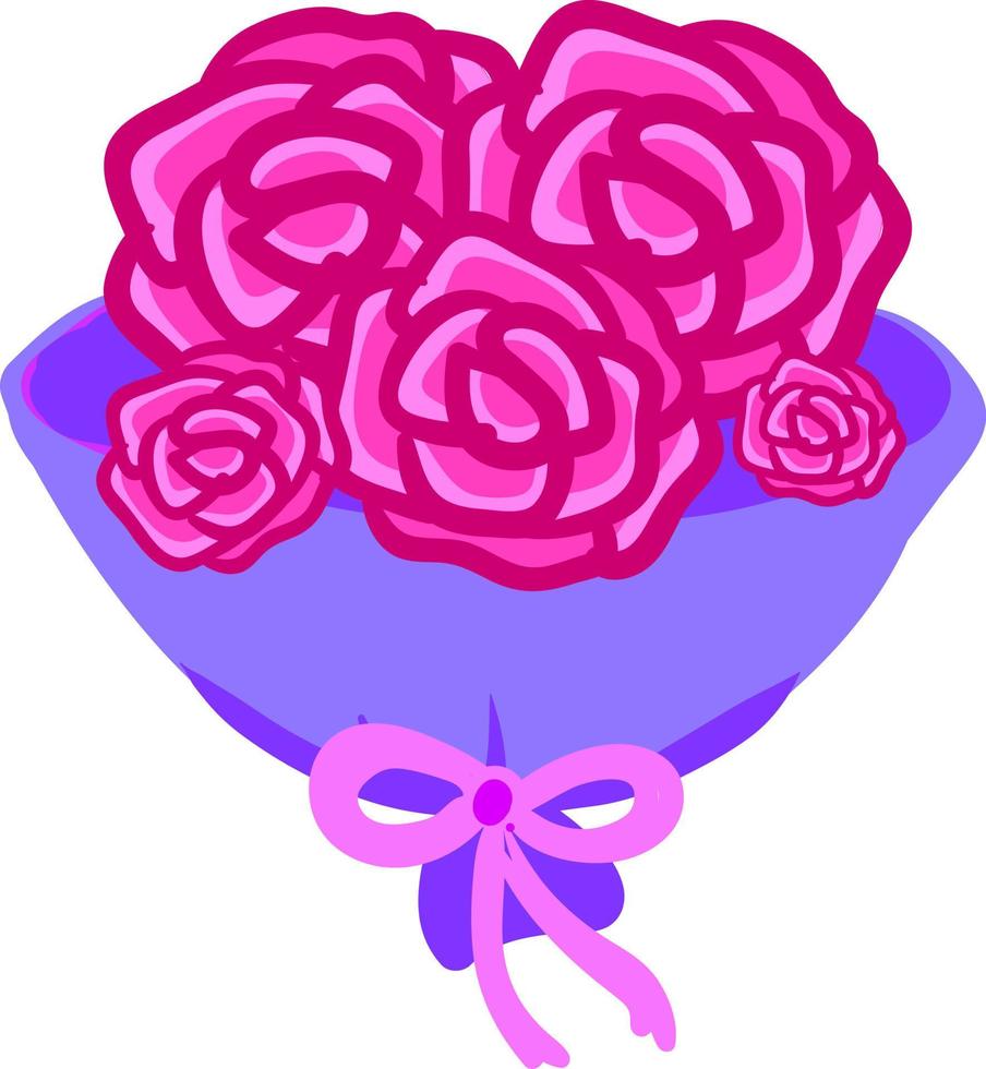 roze rozen boeket, illustratie, vector Aan wit achtergrond