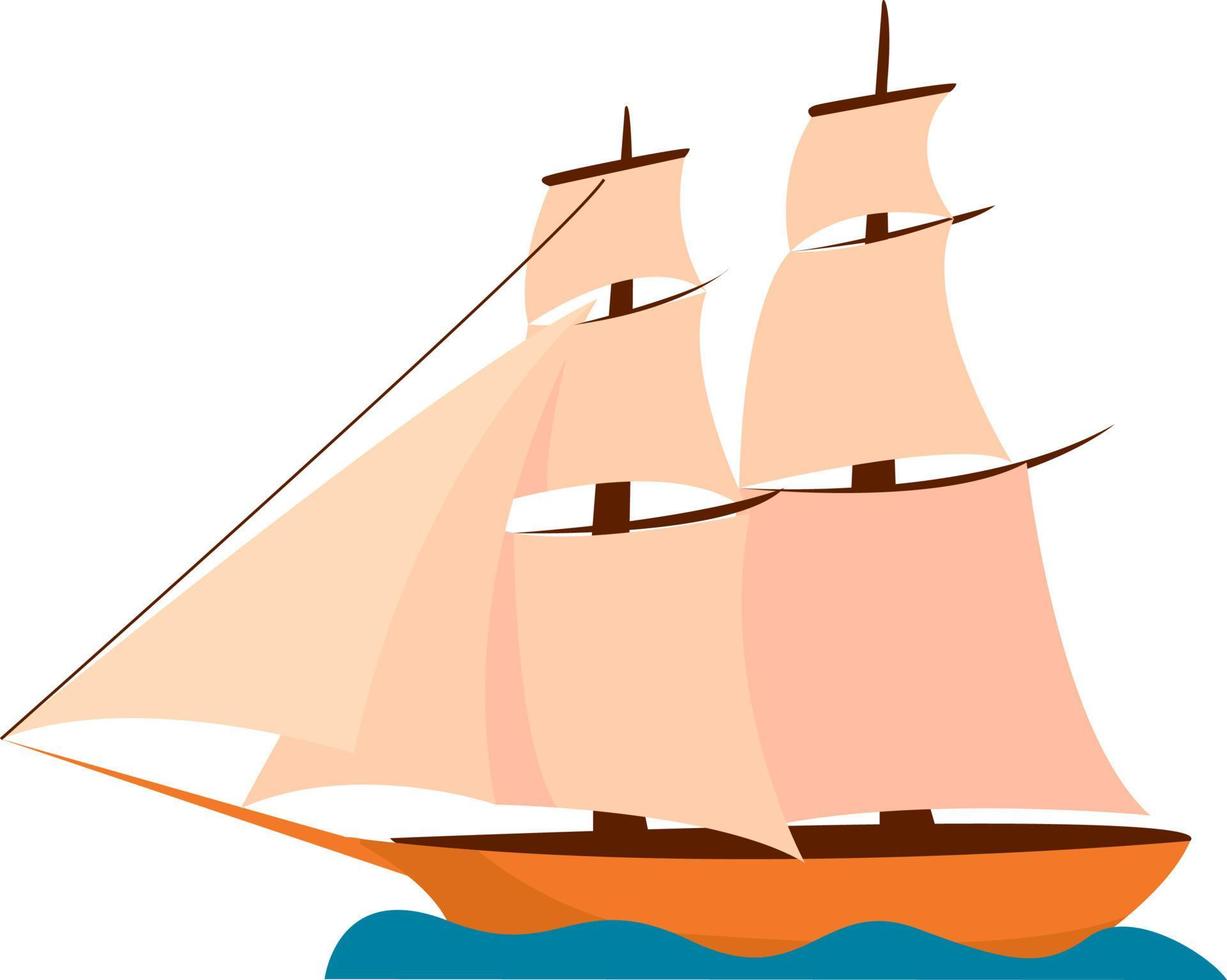 groot schip, illustratie, vector Aan wit achtergrond.