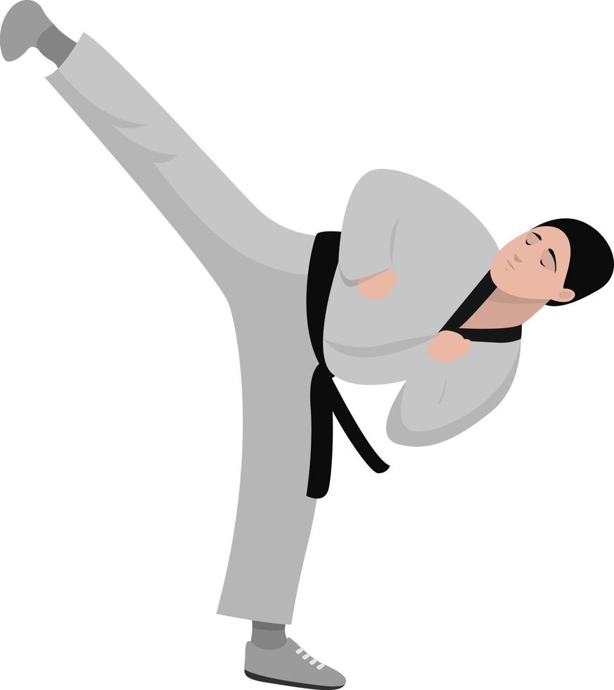 karate kind, illustratie, vector Aan wit achtergrond