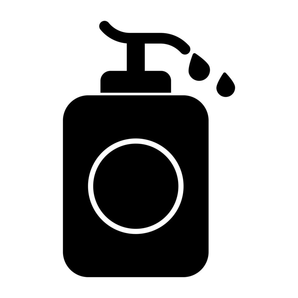 glyph ontwerp icoon van hand- ontsmettingsmiddel vector