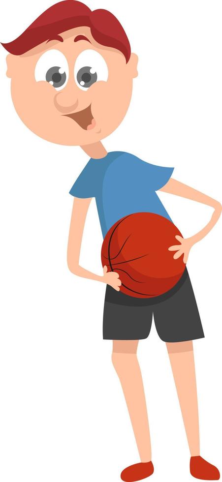 spelen basketbal, illustratie, vector Aan wit achtergrond.