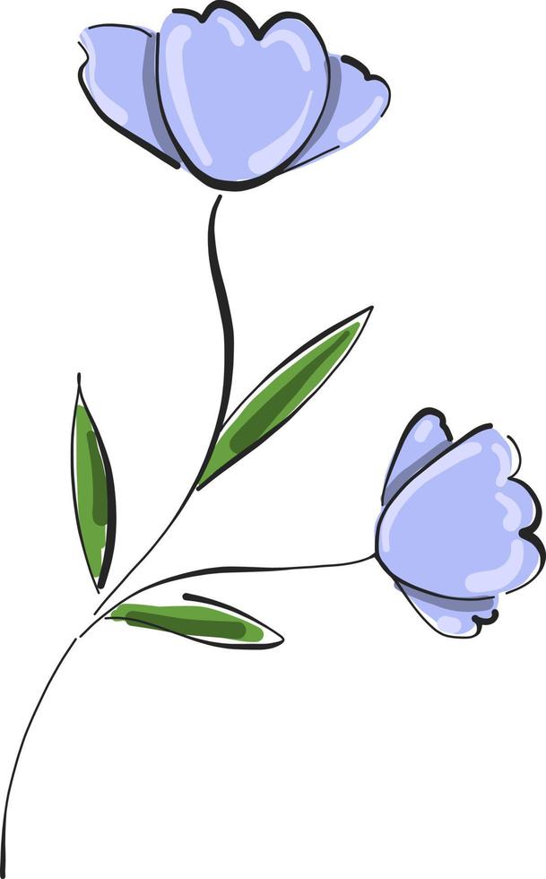weinig delicaat bloem, illustratie, vector Aan wit achtergrond.