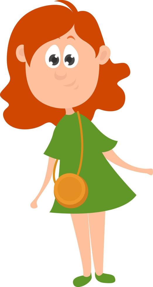 rood haren meisje, illustratie, vector Aan wit achtergrond
