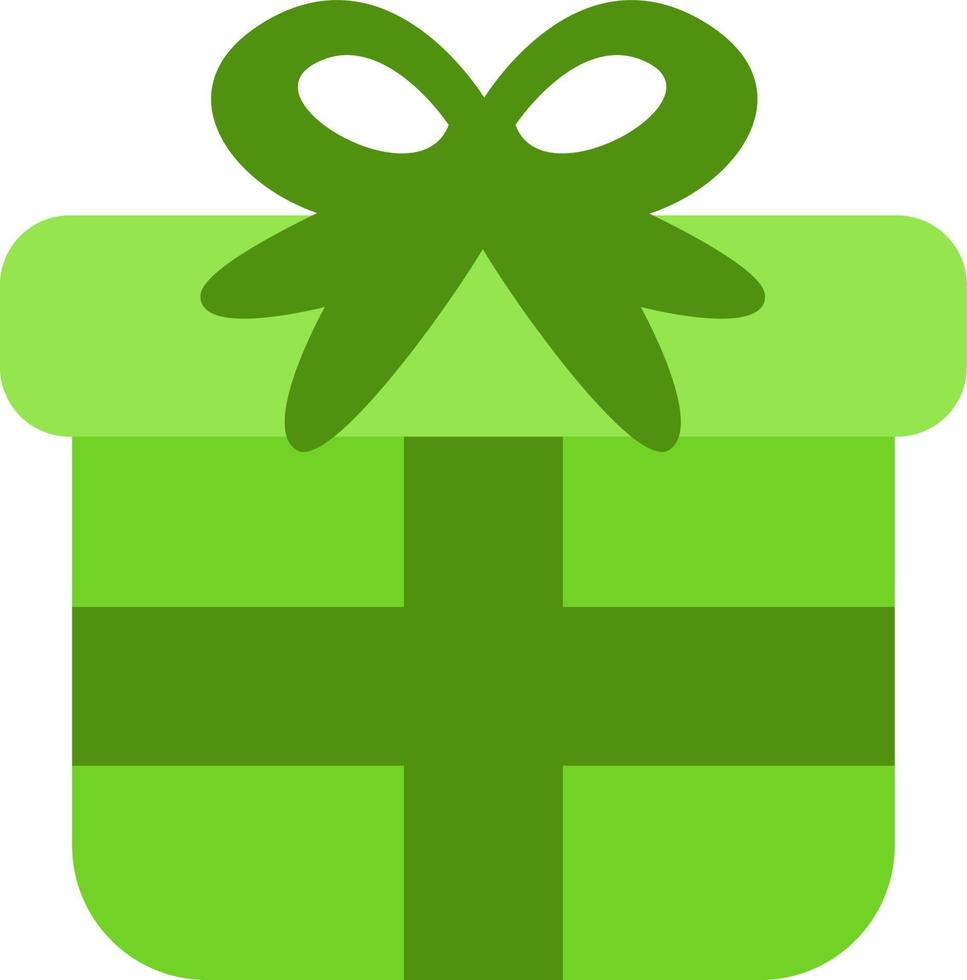 neon groen Cadeau met boog, illustratie, vector Aan een wit achtergrond.