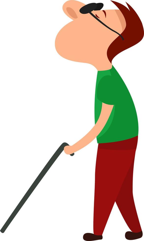 Blind man,illustratie,vector Aan wit achtergrond vector