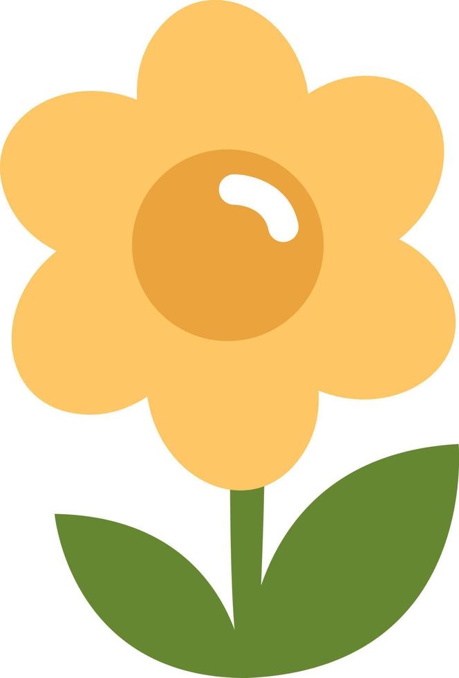 geel bloem,illustratie, vector, Aan een wit achtergrond. vector