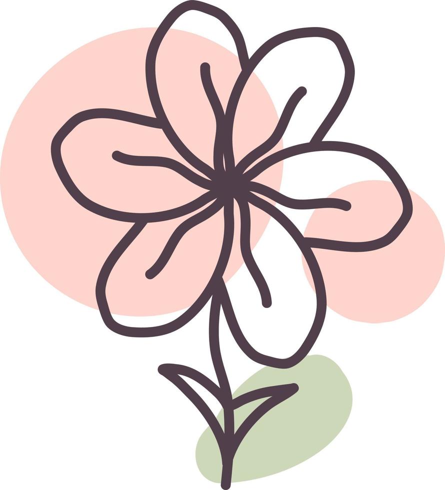 gemakkelijk roze bloem, illustratie, vector, Aan een wit achtergrond. vector