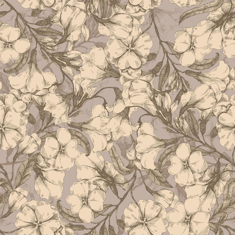 vintage bloemen naadloos patroon vector