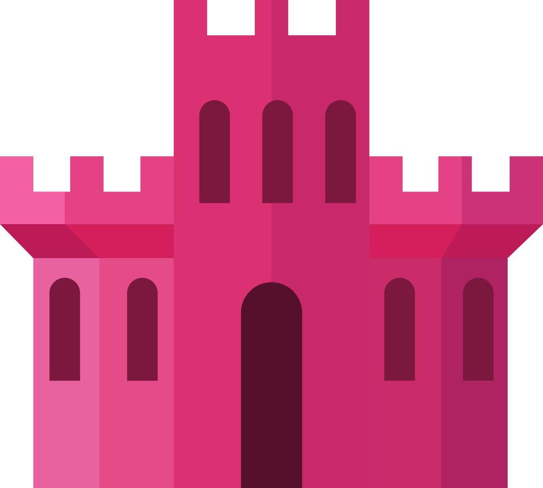 roze kasteel, illustratie, vector Aan wit achtergrond.