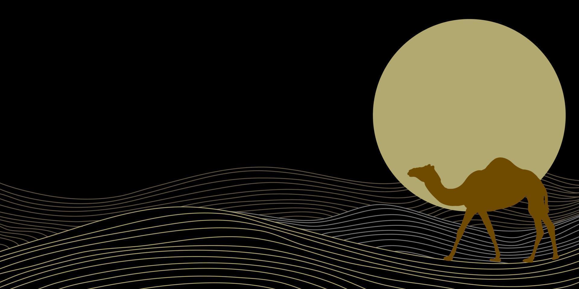 nacht lucht maan Carmel zwart achtergrond Japans ontwerp patroon abstract kunst behang vector
