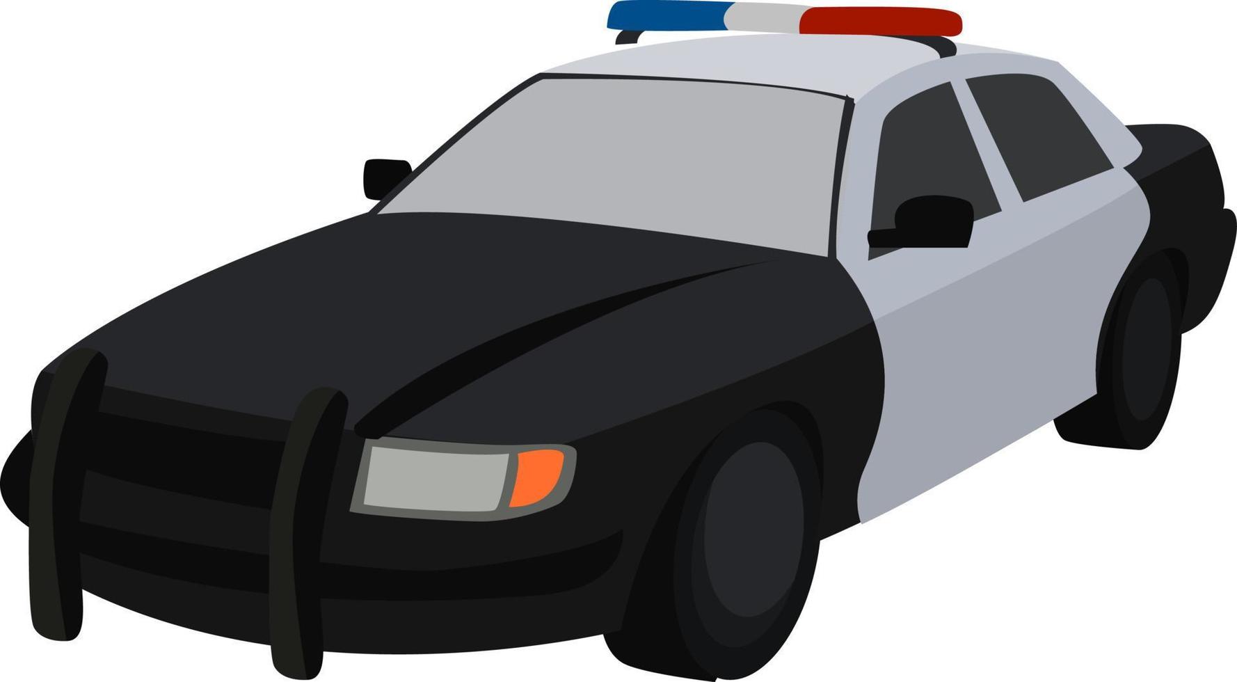 Politie auto, illustratie, vector Aan wit achtergrond