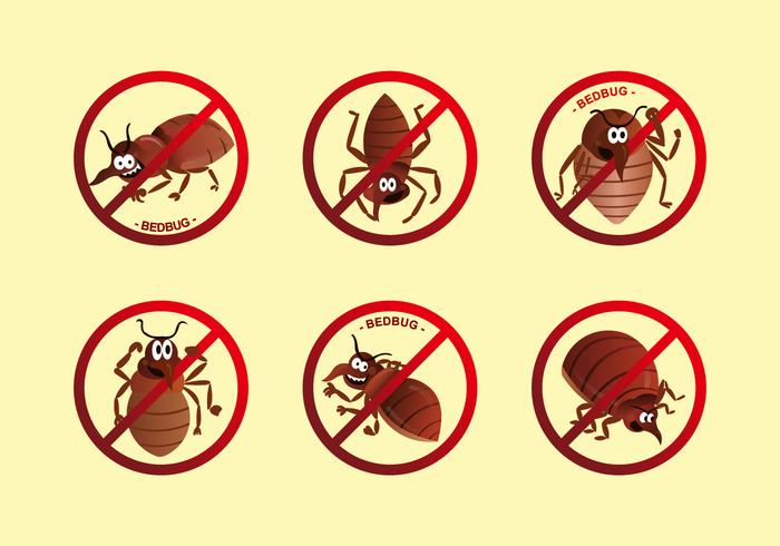 Anti bed bug label cartoon vector