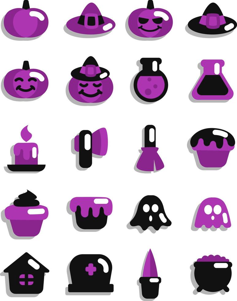 halloween decoraties, illustratie, vector Aan een wit achtergrond.