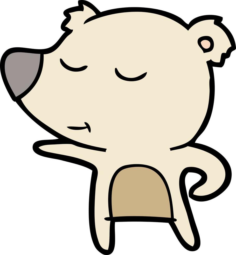 vector polair beer karakter in tekenfilm stijl