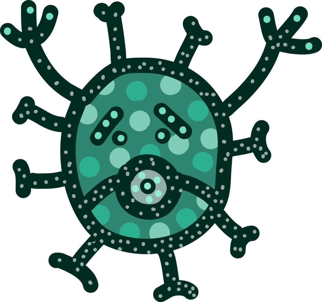 virus met masker, illustratie, vector Aan wit achtergrond