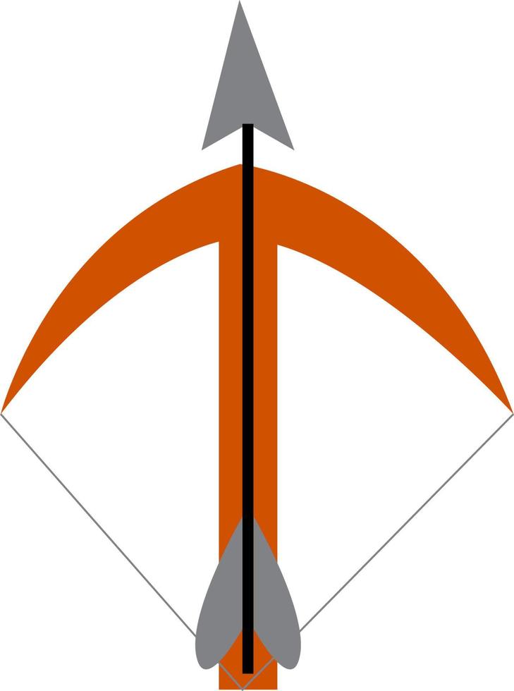 oranje kruisboog, vector of kleur illustratie.