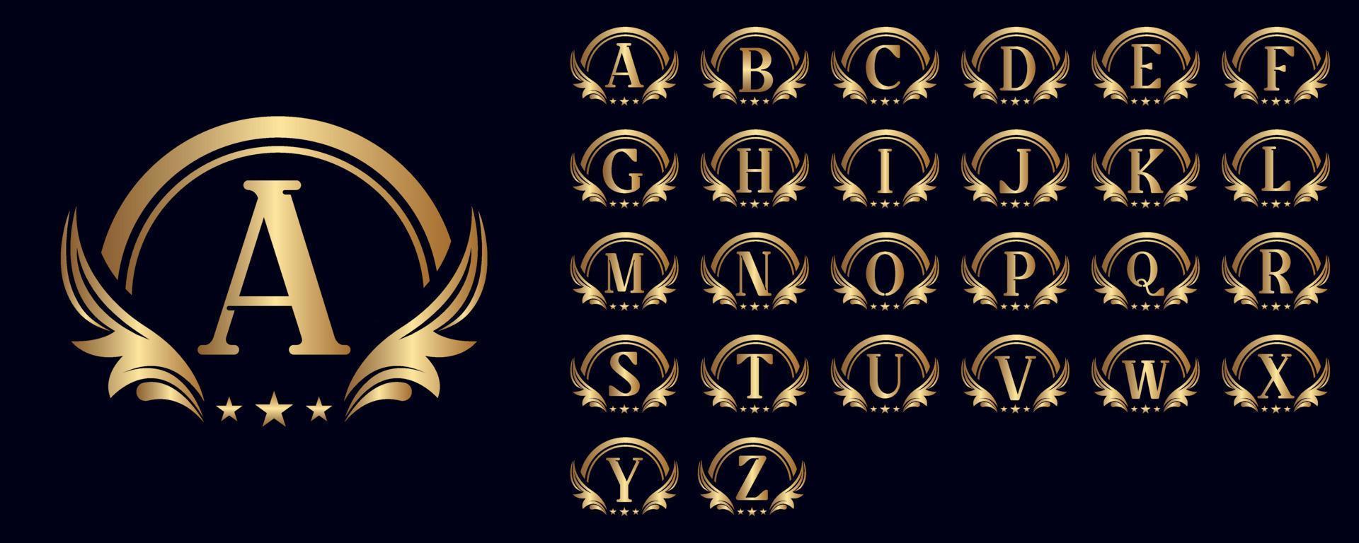 vleugel logo brieven reeks vector
