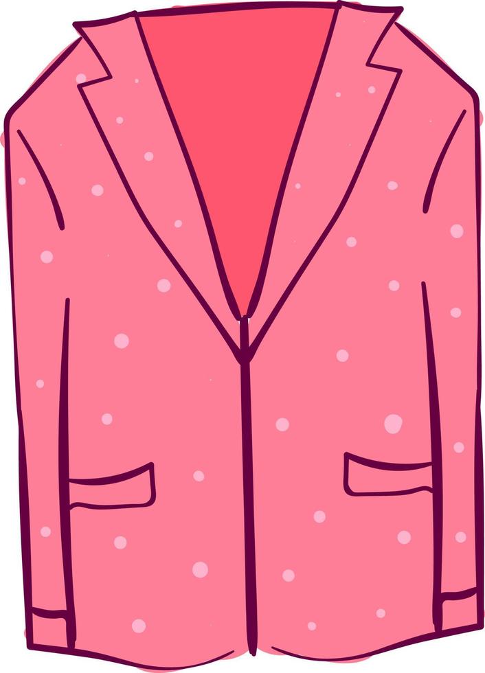 roze blazer, illustratie, vector Aan wit achtergrond.