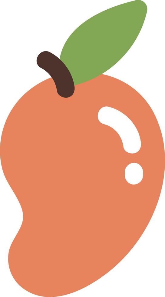 oranje zoet mango, illustratie, vector Aan een wit achtergrond.