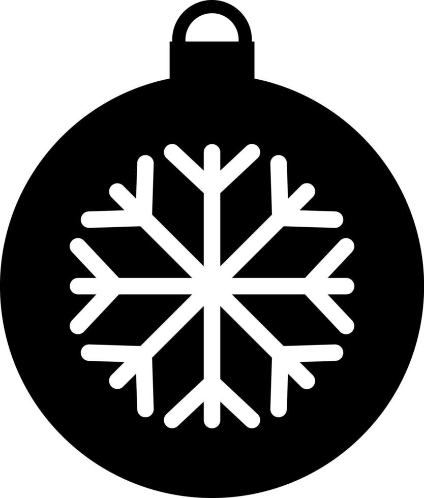 Kerstmis bal met sneeuwvlok, vector icoon.