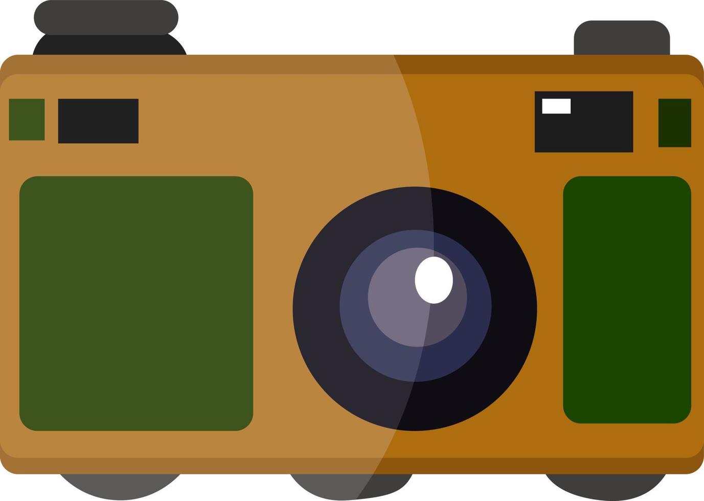 geel camera, illustratie, vector Aan wit achtergrond.