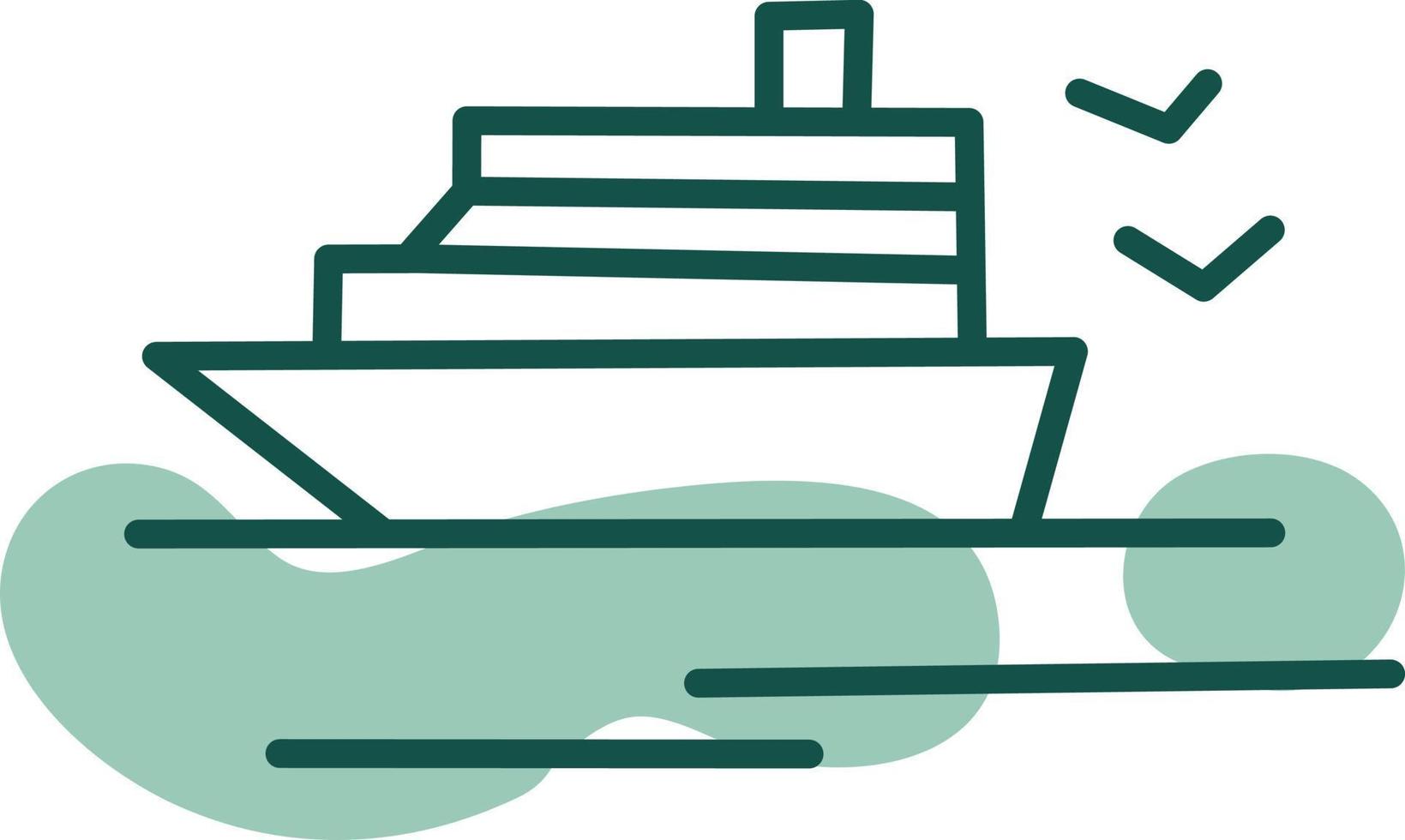 het zeilen schip, illustratie, vector Aan een wit achtergrond.