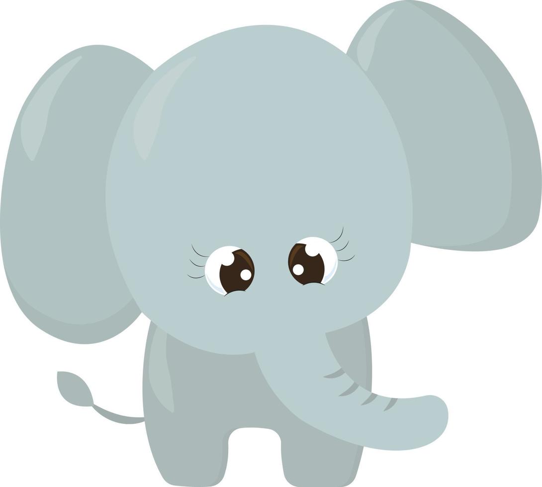 klein olifant, illustratie, vector Aan wit achtergrond.