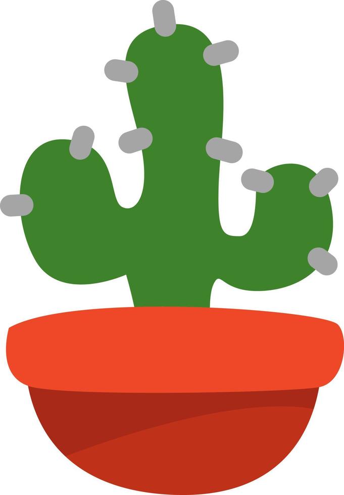klassiek cactus in pot, illustratie, vector Aan een wit achtergrond.