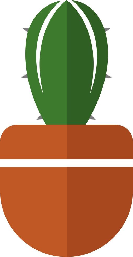 decoratief cactus in een pot, illustratie, vector Aan wit achtergrond.