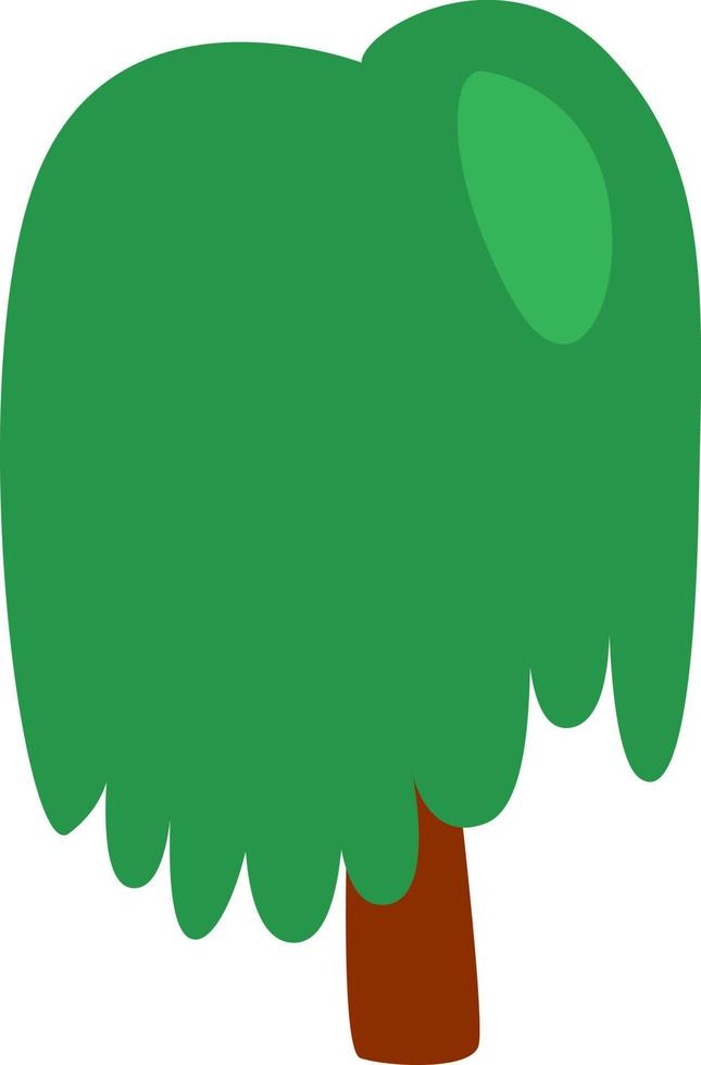groen oerwoud boom, illustratie, vector Aan een wit achtergrond.